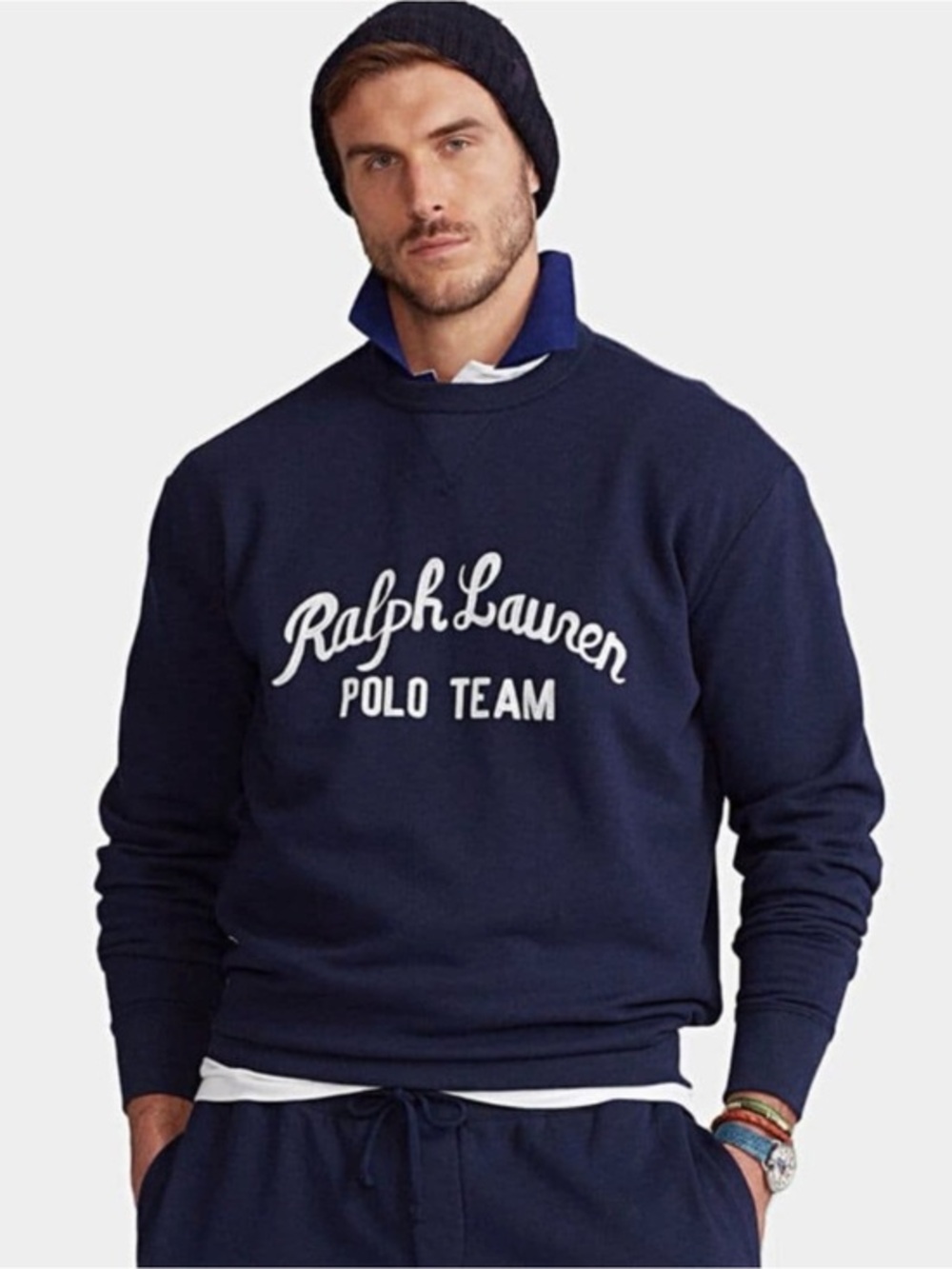 Polo Ralph Lauren Navy Blue "Ralph Lauren Polo Team" Sweatshirt Medium